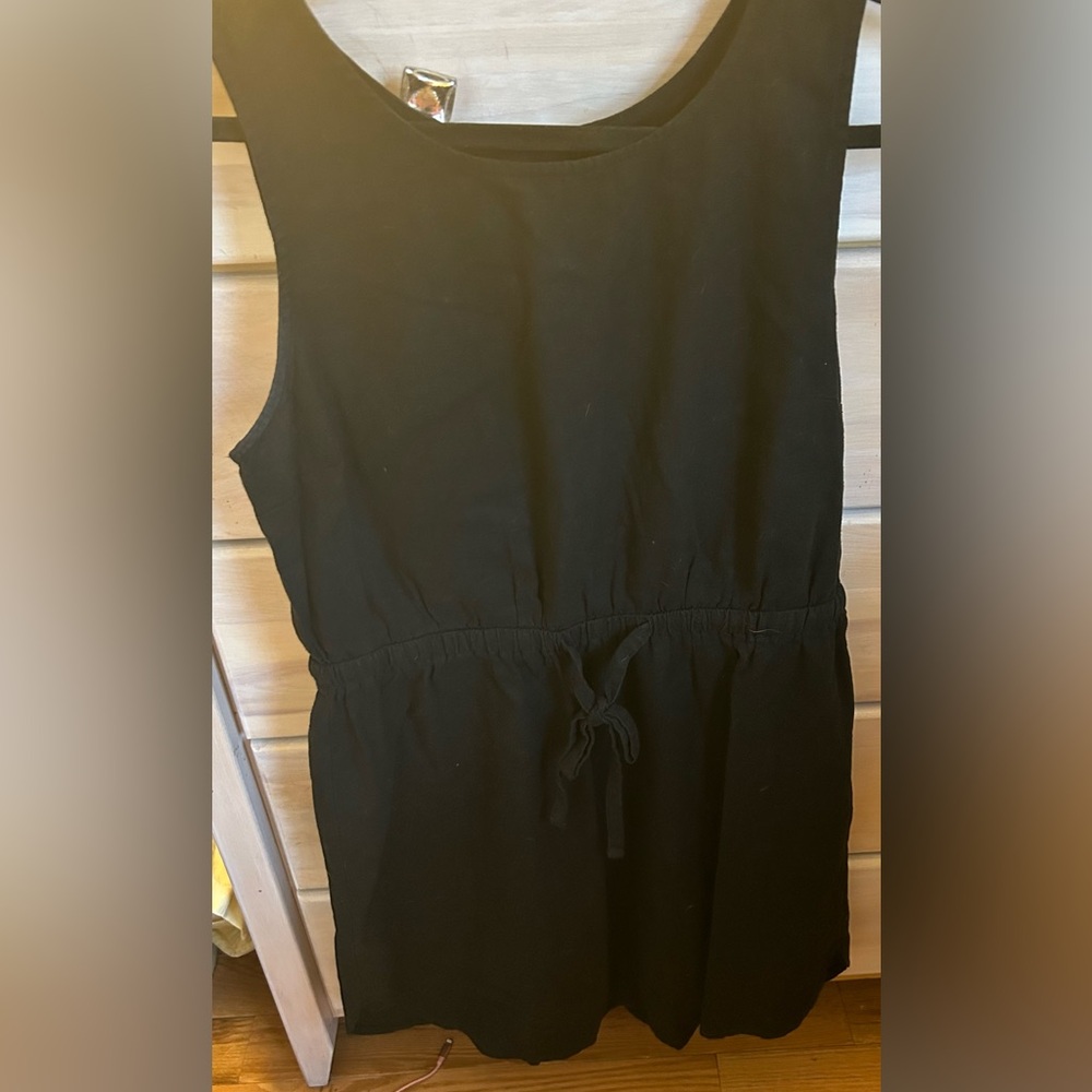Old Navy black linen blend dress size Large